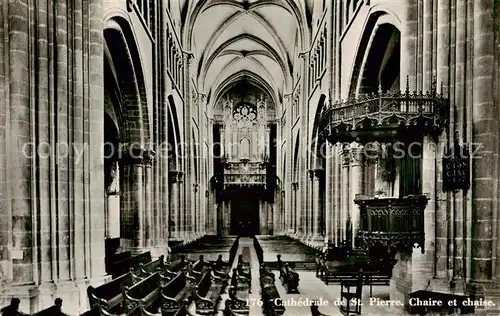 AK / Ansichtskarte Lausanne_VD Cathedrale de St Pierre Chaire et chaise Lausanne VD