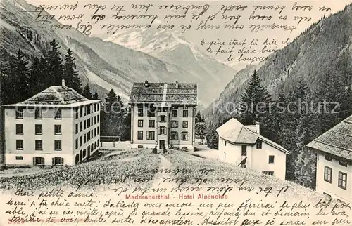 AK / Ansichtskarte Maderanertal_Maderanerthal_Silenen_UR Hotel Alpenclub Aussenansicht 