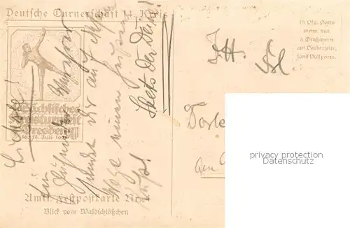 AK / Ansichtskarte Dresden_Elbe Saechsisches Kreisturnfest   Blick v. Waldschloesschen 