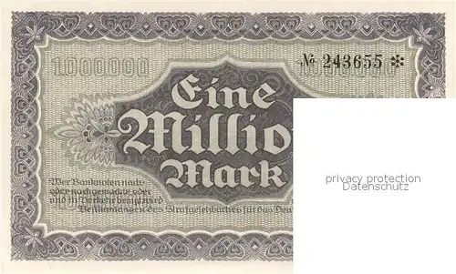 AK / Ansichtskarte Dresden_Elbe Banknote Eine Million Mark Saechsische Bank 