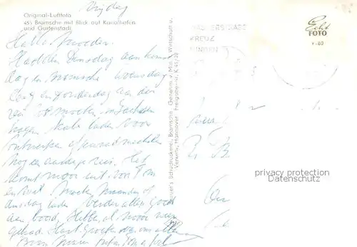 AK / Ansichtskarte Bramsche_Hase Fliegeraufnahme Panorama m. Kanalhafen u. Gartenstadt Bramsche Hase