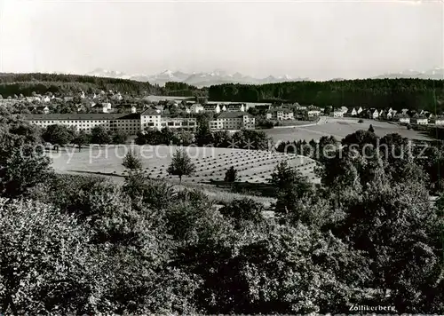 AK / Ansichtskarte Zollikerberg_ZH Gesamtansicht m. Alpen Panorama 