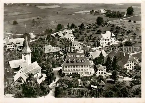 AK / Ansichtskarte Biglen_BE Fliegeraufnahme Hotel Baeren 