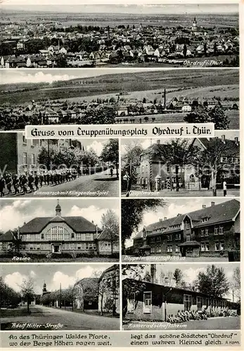 AK / Ansichtskarte Ohrdruf Gesamtansicht m. Truppenuebungsplatz Teilansichten Ohrdruf