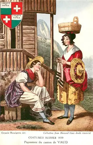 AK / Ansichtskarte Trachten_Schweiz Paysannes Vaud 
