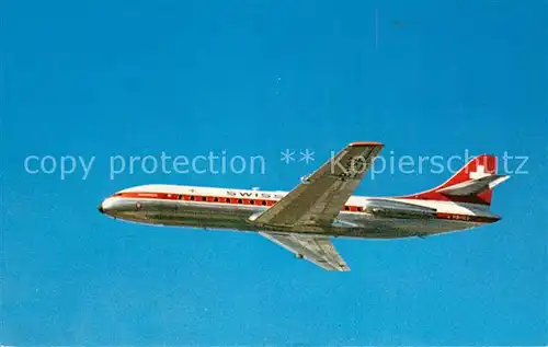 AK / Ansichtskarte Flugzeuge_Zivil Swissair Caravelle 