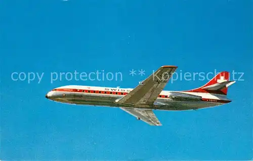 AK / Ansichtskarte Flugzeuge_Zivil Swissair Caravelle 