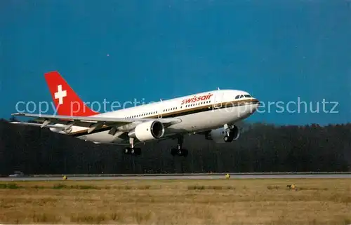 AK / Ansichtskarte Flugzeuge_Zivil Swissair Airbus A 310 