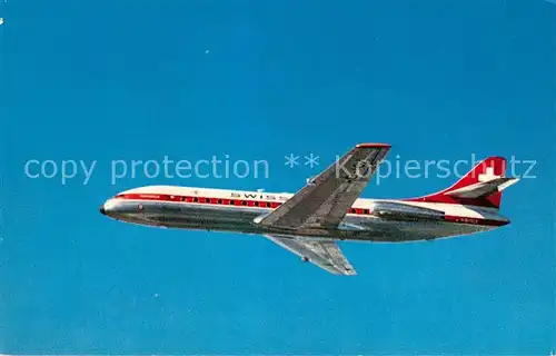 AK / Ansichtskarte Flugzeuge_Zivil Swissair Caravelle 