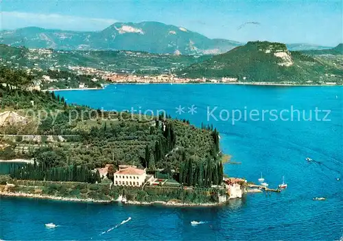 AK / Ansichtskarte Garda_Lago_di_Garda Punta San Vigilio e Rocca vista dall aereo Garda_Lago_di_Garda