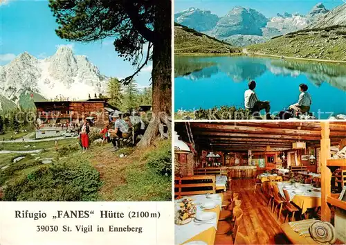 AK / Ansichtskarte Faneshuette_2100m_Fanes_Rifugio_Alpe_di_IT Rifugio Fanes Berghuette Bergsee Dolomiten 