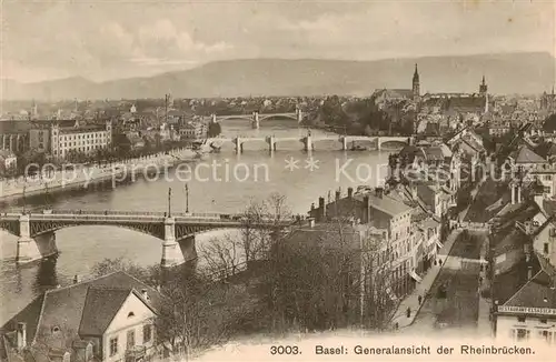 AK / Ansichtskarte Basel_BS Panorama der Rheinbruecken Basel_BS