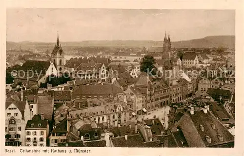 AK / Ansichtskarte Basel_BS Teilansicht mit Rathaus und Muenster Feldpost Basel_BS