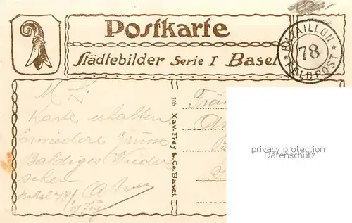 AK / Ansichtskarte Basel_BS Teilansicht mit Rathaus und Muenster Feldpost Basel_BS
