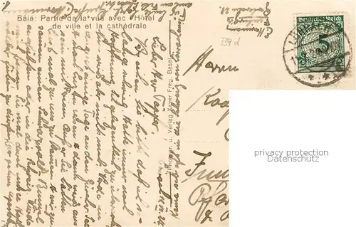 AK / Ansichtskarte Basel_BS Teilansicht mit Rathaus und Muenster Basel_BS