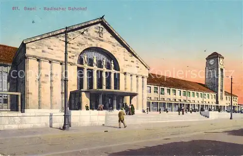 AK / Ansichtskarte Basel_BS Badischer Bahnhof Basel_BS