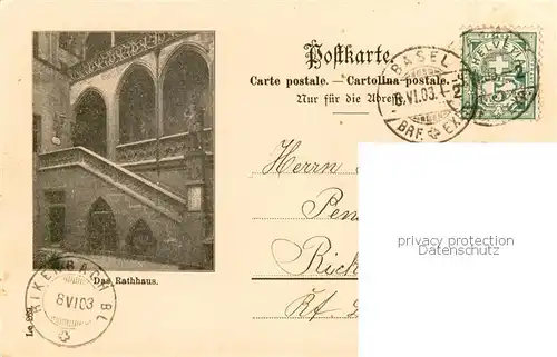 AK / Ansichtskarte Basel_BS Rathhaus Basel_BS