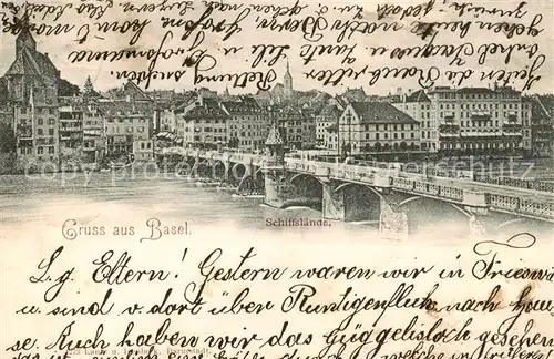 AK / Ansichtskarte Basel_BS Schifflaende Basel_BS
