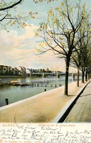 AK / Ansichtskarte Basel_BS Partie bei der St Johann Faehre Basel_BS