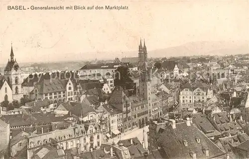 AK / Ansichtskarte Basel_BS Stadtansicht mit Marktplatz Basel_BS