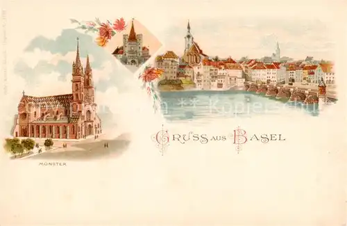 AK / Ansichtskarte Basel_BS Muenster Spalenthor Schifflaende Basel_BS