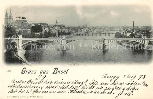 AK / Ansichtskarte Basel_BS Wettsteinbruecke mit Muenster Basel_BS