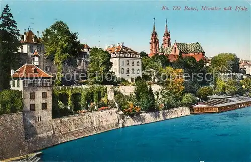 AK / Ansichtskarte Basel_BS Muenster mit Pfalz Basel_BS