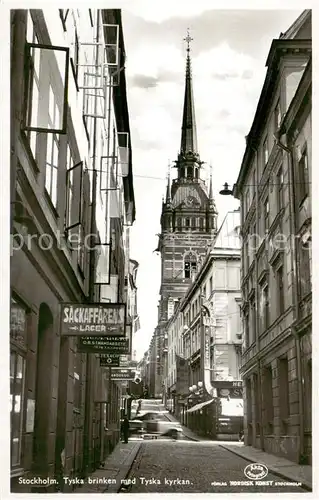 AK / Ansichtskarte Stockholm Tyska brinken med Tyska kyrkan Stockholm