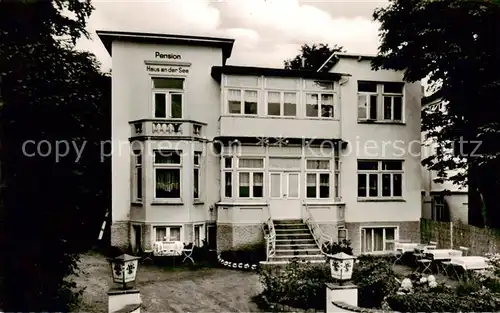 AK / Ansichtskarte Scharbeutz_Ostseebad Pension Haus an der See Aussenansicht Scharbeutz_Ostseebad