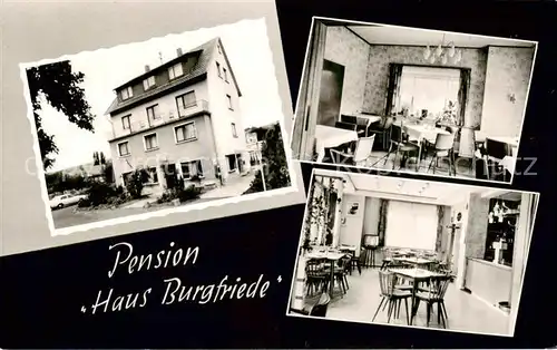 AK / Ansichtskarte Bad_Orb Pension Haus Burgfriede Innen  u. Aussenansicht Bad_Orb