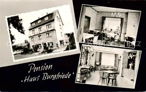 AK / Ansichtskarte Bad_Orb Pension Haus Burgfriede Innen  u. Aussenansicht Bad_Orb