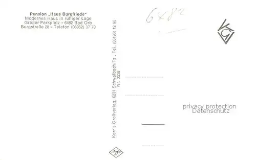 AK / Ansichtskarte Bad_Orb Pension Haus Burgfriede Innen  u. Aussenansicht Bad_Orb