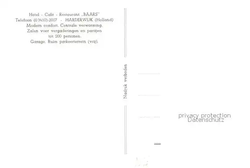 AK / Ansichtskarte Harderwijk_NL Hotel Cafe Baars 