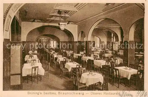 AK / Ansichtskarte Braunschweig Bruenings Saalbau Oberers Restaurant Innenansicht Braunschweig