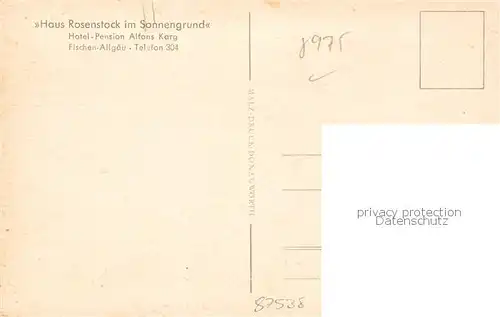 AK / Ansichtskarte Fischen_Allgaeu Haus Rosenstock im Sonnengrund Aussenansicht Fischen Allgaeu