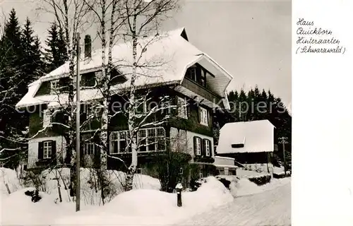 AK / Ansichtskarte Hinterzarten Haus Quickborn Aussenansicht Schnee Winter Hinterzarten