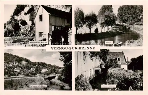 AK / Ansichtskarte Vernou sur Brenne_37_Indre et Loire Restaurant dans le Rocher   Maison Troglodyte 