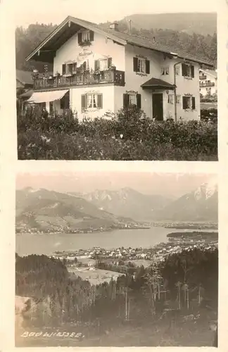 AK / Ansichtskarte Bad_Wiessee Panorama u. Hotel Pension Waltraud Aussenansicht Bad_Wiessee