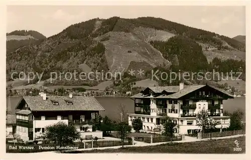 AK / Ansichtskarte Bad_Wiessee PEnsion Hanslbauer Aussenansicht m. See Bad_Wiessee