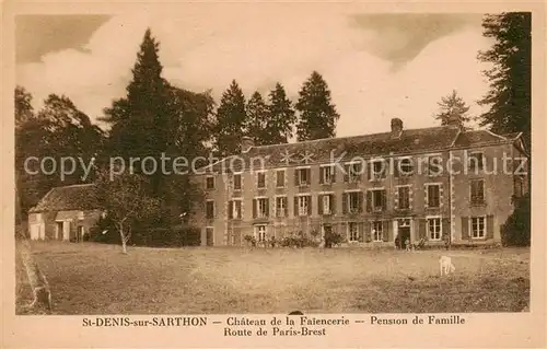 AK / Ansichtskarte St Denis sur Sarthon Chateau de la Faiencerie   Pension de Famille 
