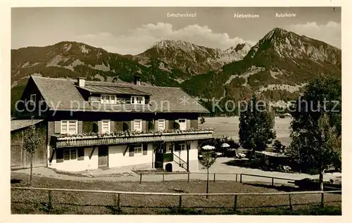 AK / Ansichtskarte Langenwang_Fischen Pension Rotfisch Aussenansicht Langenwang Fischen