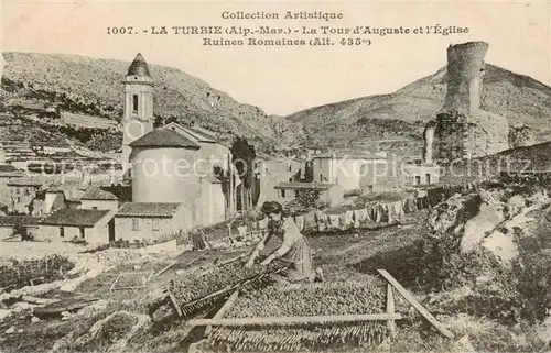 AK / Ansichtskarte La_Turbie_06 La Tour d Auguste et l Eglise   Ruines Romaines 