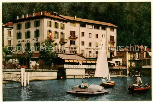 AK / Ansichtskarte Cassarate_Lugano_TI Hotel du Midi au Lac Cassarate_Lugano_TI