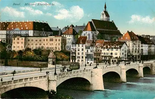 AK / Ansichtskarte Basel_BS Mittlere Rheinbruecke Basel_BS