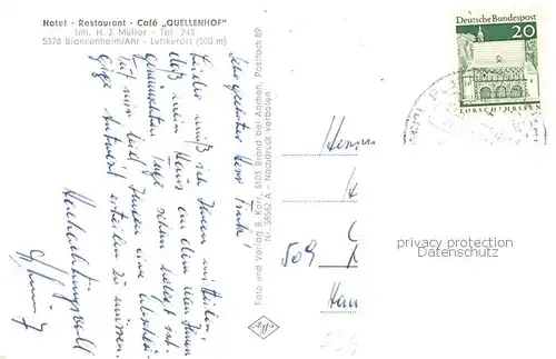AK / Ansichtskarte Blankenheim_Ahr Hotel Restaurant Quellenhof Aussenansicht Blankenheim_Ahr