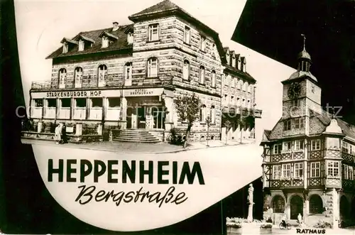 AK / Ansichtskarte Heppenheim_Bergstrasse Hotel Starkenburger Hof u. Rathaus Heppenheim_Bergstrasse