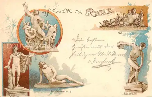 AK / Ansichtskarte Roma__Rom_IT Nilo Discobulo Apollo Gladiatore morente 