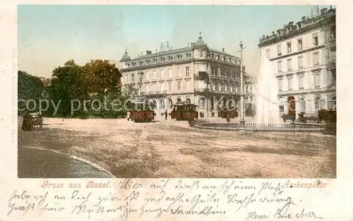 AK / Ansichtskarte Basel_BS aeschenplatz m. Strassenbahnen Basel_BS