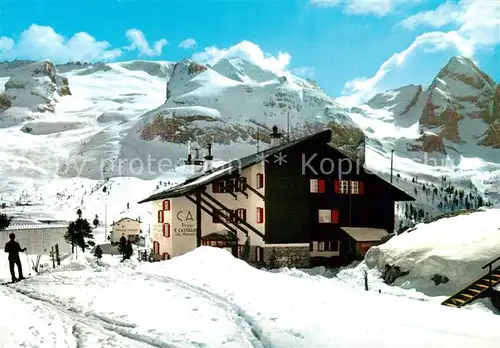 AK / Ansichtskarte Canazei_Trento_IT Rifugio Marmolada Berghaus Dolomiten im Winter 