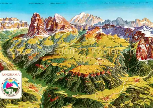 AK / Ansichtskarte Seiseralm_Alpe_di_Siusi_Trentino_IT Panorama Bergwelt Dolomiten aus der Vogelperspektive 